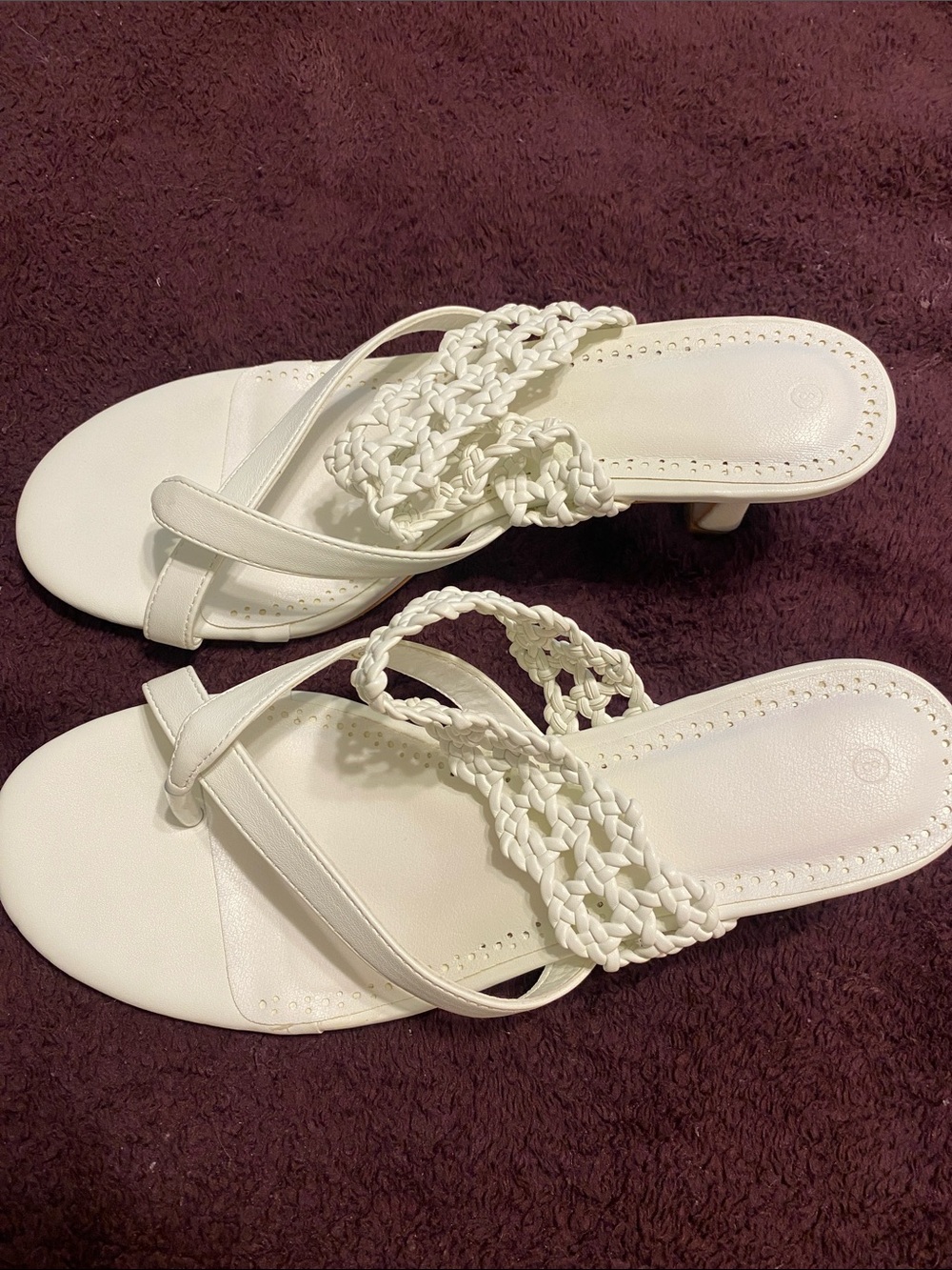 White Braided Strap Women’s Sandals
